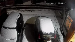 Snow ball fighting with mum