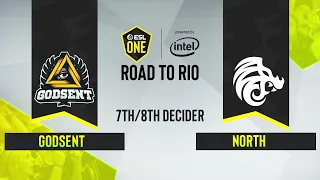 CS:GO - North vs. GODSENT [Nuke] Map 3 - ESL One: Road to Rio - 7th/8th place decider - EU