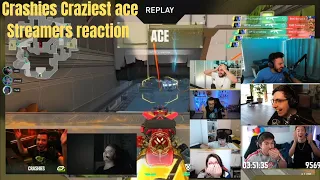 Crashies craziest rope ace against BOOM || streamers reaction, ft. Shroud, Tarik, Tenz, and more.