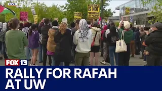 Pro-Palestine demonstration near UW closes light rail station | FOX 13 News