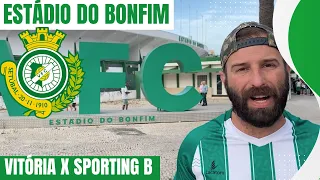 Estádio do Bonfim - Vitória Setúbal x Sporting B |  Adeptos do Vitória a cantar nas bancadas