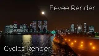 Night view made with Blender - Eevee VS Cycles