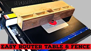 Router Table Saw Extension Wing Insert and Fence Shop Build
