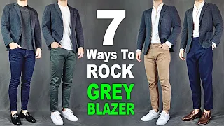 7 Ways To ROCK Grey Blazer | Men’s Outfit Ideas