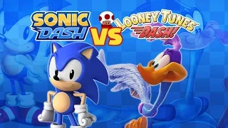 Sonic Dash vs Looney Tunes Dash: Classic Sonic vs Road Runner