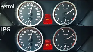 acceleration BMW 530 E60 petrol vs LPG 258hp vialle lp7