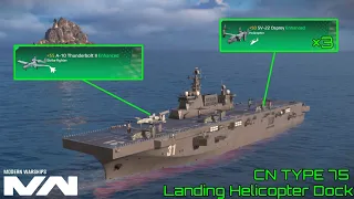 CN TYPE 75 Amphibious Assault Ship With Triple Osprey Helicopter Gameplay | Modern Warships
