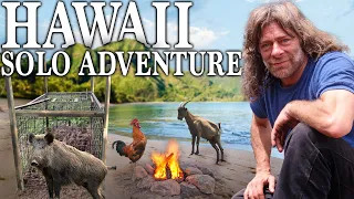 7 Day Hawaii Adventure (Solo Week) | Overnight Camping in Tropical Bush | DIY Bushcraft Projects