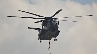 2 Sikorsky CH-53G German Air Force Luftwaffe Fire Fighting Routine Training Mission ILA 2016 Berlin