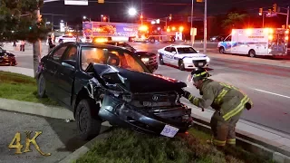 Mississauga: Three-car crash sends one up the curb near gas station 7-21-2017