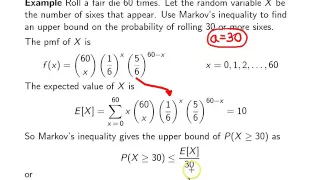 Markov's inequality -- Example 1