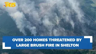 'Many' homes threatened by large brush fire in Mason County