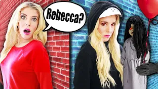 Spying on my IDENTICAL TWIN for 24 HOURS with Creepy Doll! | Rebecca Zamolo