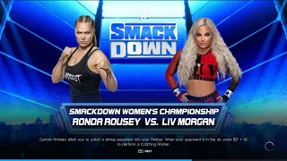 WWE 2k22 GAMEPLAY Ronda Rousey VS Livv Morgan SMACKDOWN WOMEN’S CHAMPIONSHIP