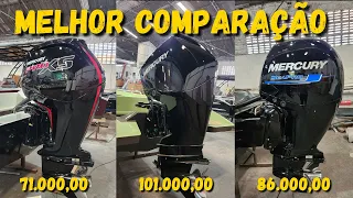 COMPARAÇÃO DO 115 , 150 e 200 HP MERCURY !!! EM DETALHES