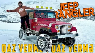 Jeep Wrangler ilə qarda gedə bilməmək | Qarlı video