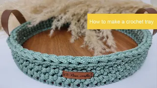 DIY I How to make a crochet tray using a timber tray base I Ahşap tabanlı tepsi yapımı (Version 1)