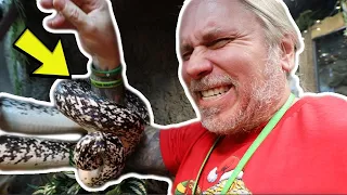 FRIENDLIEST SNAKE BITES AND COILS ME!! IT HURT A LOT!! | BRIAN BARCZYK