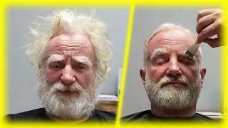 Mega transformation hair and beard uncle very happy OF the result