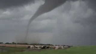 Two Large Tornadoes Near Milroy, Indiana