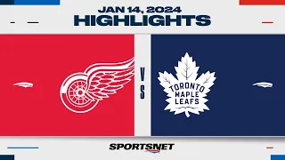 NHL Highlights | Red Wings vs. Maple Leafs - January 14, 2024