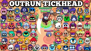 Who Can Outrun Tickhead? All 65 Brawlers Test!