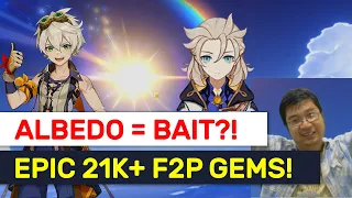 Albedo A Bait?! EPIC 85+ Acquainted Wishes! 21,000 F2P Primogems! | Genshin Impact