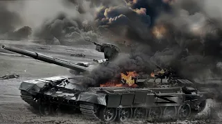 Endless Fighting on the Ukrainian Border ! Massacre of a Russian T-90sm Tank by a German Leopard Tan