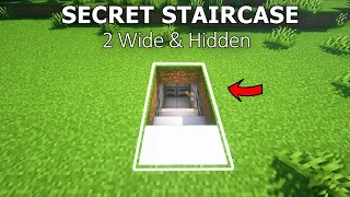 Easy 2 Wide Hidden Staircase in Minecraft Survival!