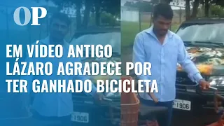 Em  vídeo anterior aos crimes Lázaro Barbosa, agradece ter ganho uma bicicleta.