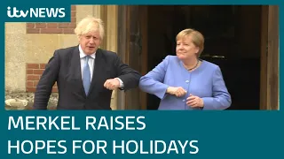 German Chancellor Angela Merkel raises hopes for double-jabbed Brits holidaying in Europe | ITV News