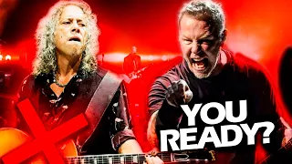 JAMES HETFIELD REACTION WHEN KIRK HAMMETT FORGETS TO CHANGE GUITAR LIVE (2023) #METALLICA