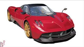 Pagani Huayra - Speed Drawing