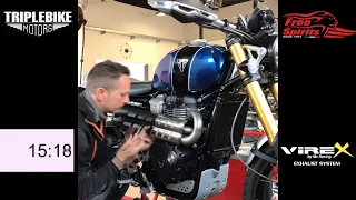 Free Spirits H-Pipe de cat for Triumph Scrambler 1200 - Installation & Sound!!