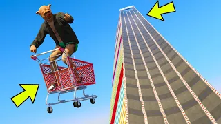 GTA 5 🐷 MEGA RAMPA CON CARRELLO DELLA SPESA !!! 1000% ESTREMA !!! 🐷 DAJE !!