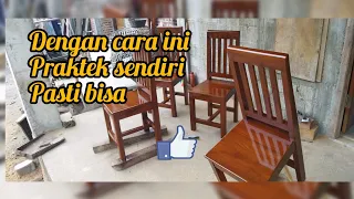 agar lebih cepat finishing melamin #alfagloss, kursi makan #minimalis #furniture