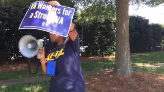 Protesters chant against veterans health care proposals