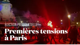 Manifestations et tensions à Paris à l'annonce de la réélection d'Emmanuel Macron
