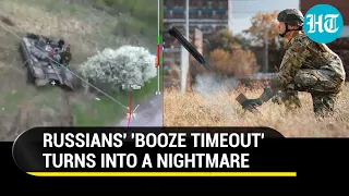 Russian soldiers' 'alcohol session' disrupted: Kamikaze flies straight into T-72 main battle tank