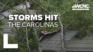 Thousands without power after storms hit the Carolinas