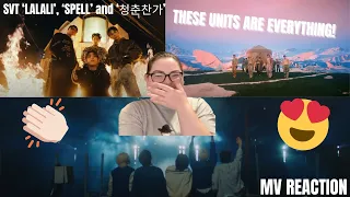 SEVENTEEN (세븐틴) 'LALALI', 'Spell' and '청춘찬가' Official MV | REACTION