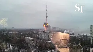 Russia strikes Kyiv TV tower in Ukraine, cutting broadcasts