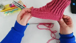 Как связать носки детские на двух спицах