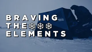 Ice Fishing in a Winter Storm