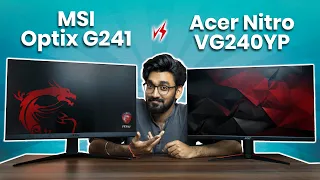 MSI Optix G241 vs Acer Nitro VG240Y Comparison | IPS 144hz in Budget | HINDI