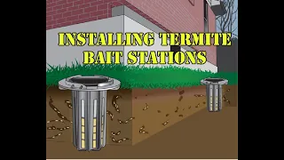 Installing termite bait stations on a new home for prevention #termites