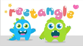 Learning Shapes with Monsters for Kids  - Rectangle - Nodee Happy Steps