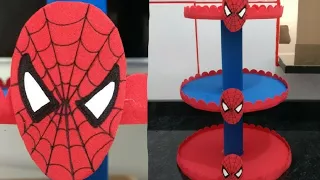 SUPORTE PARA DOCINHOS  DE PAPELÃO E EVA DO HOMEM ARANHA - FAÇA VOCÊ MESMO -  CANDY HOLDER SPIDER MAN