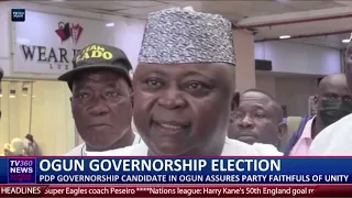 PDP GOVERNORSHIP CANDIDATE IN OGUN ASSURES PARTY FAITHFULS OF UNITY