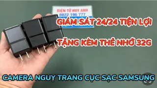 Camera nguỵ trang cục sạc samsung mẫu mới 2024 , camera cục sạc điện thoại wifi full4k xem từ xa